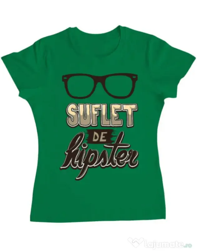 Tricou ADLER dama Suflet de hipster Verde mediu