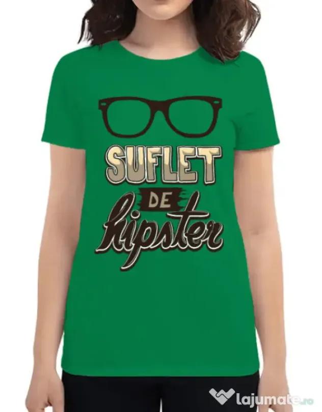 Tricou ADLER dama Suflet de hipster Verde mediu