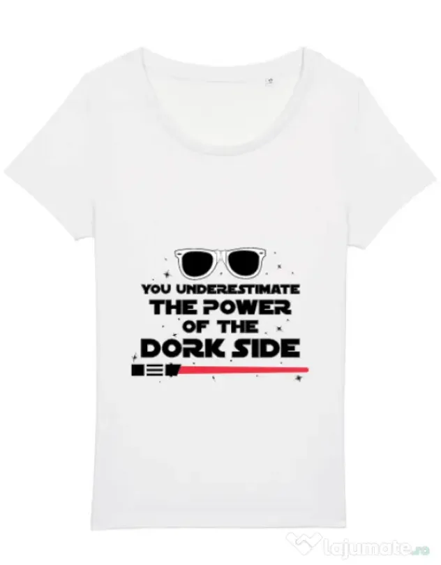 Tricou STANLEY STELLA dama The power of the dork side Alb