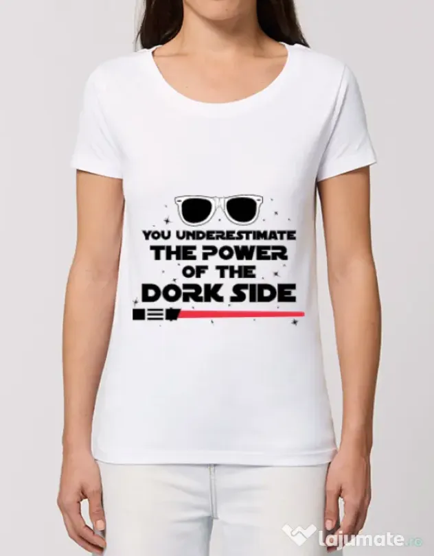 Tricou STANLEY STELLA dama The power of the dork side Alb