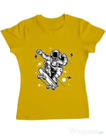 Tricou ADLER dama Skate Space Galben