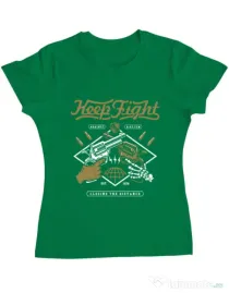 Tricou ADLER dama Keep Fight Verde mediu