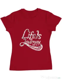 Tricou ADLER dama Life Is A Journey Rosu