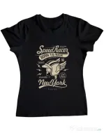 Tricou ADLER dama Speed Racer Negru