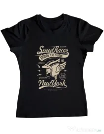 Tricou ADLER dama Speed Racer Negru