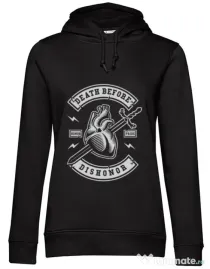 Hoodie dama cu gluga Death Before Dishonor Negru