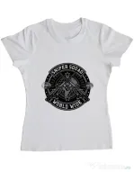 Tricou ADLER dama Sniper Squad Alb