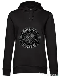 Hoodie dama cu gluga Sniper Squad Negru