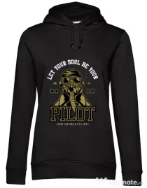 Hoodie dama cu gluga Let Your Soul Be Your Pilot Negru