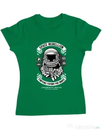 Tricou ADLER dama Space Rebellion Verde mediu