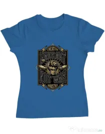 Tricou ADLER dama Make Art Not War Albastru azuriu