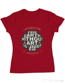 Tricou ADLER dama The Earth Without Art Rosu