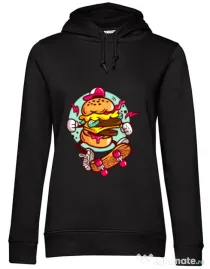 Hoodie dama cu gluga Burger Skater Negru
