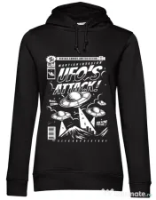 Hoodie dama cu gluga UFO Negru