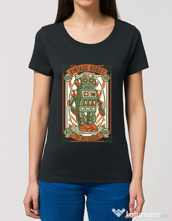 Tricou STANLEY STELLA dama Vintage Robot Negru