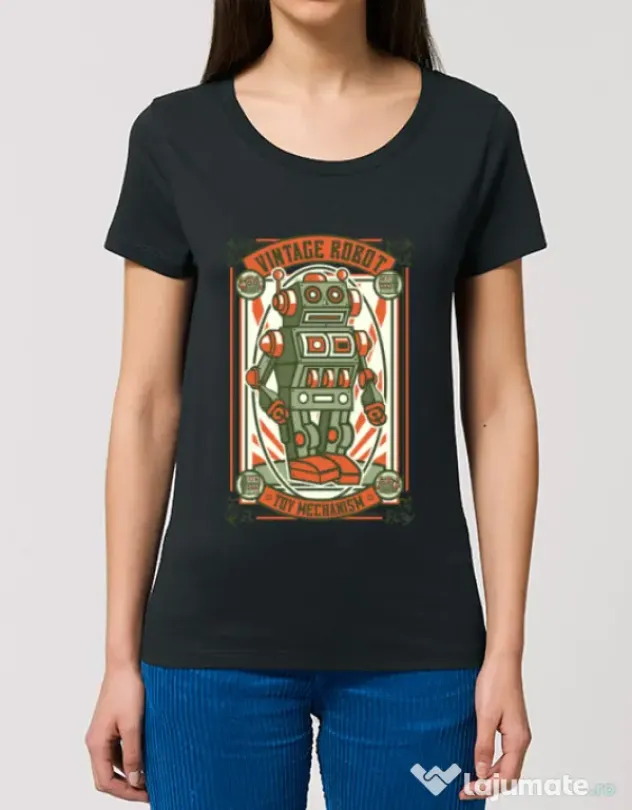 Tricou STANLEY STELLA dama Vintage Robot Negru