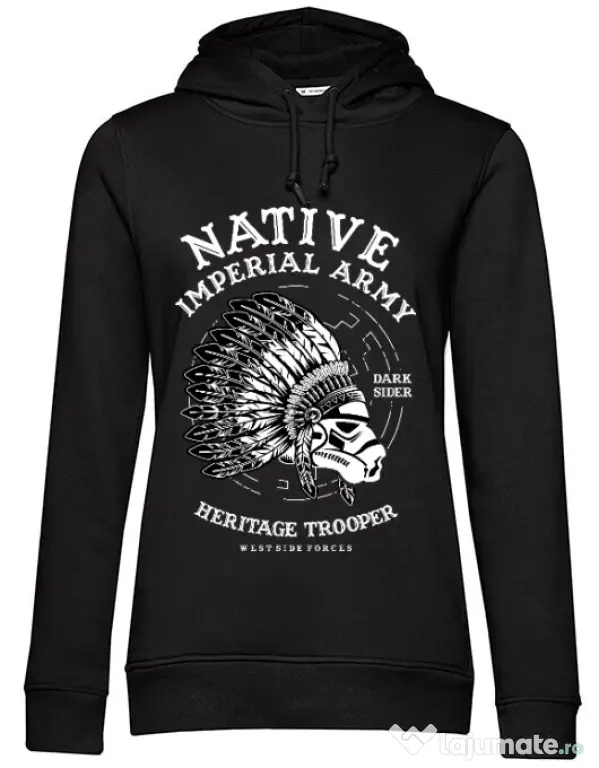 Hoodie dama cu gluga Native Trooper Negru