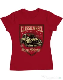 Tricou ADLER dama Classic Wheel Rosu