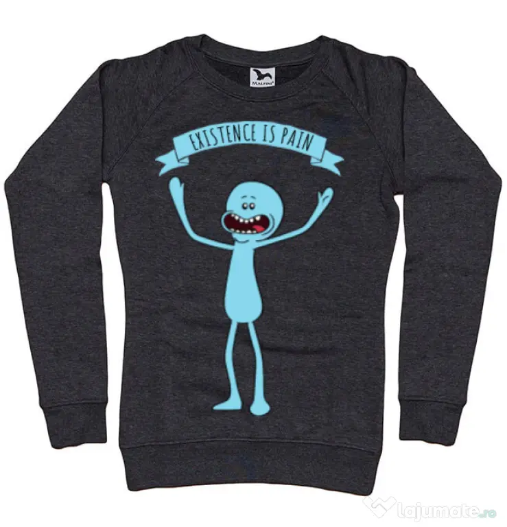 Bluza ADLER dama Existence is pain Negru melanj