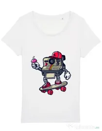 Tricou STANLEY STELLA dama Polaroid Alb