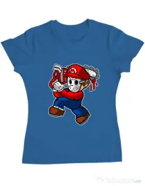 Tricou ADLER dama Mario Massacre Albastru azuriu