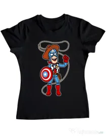 Tricou ADLER dama Captain Woody Negru