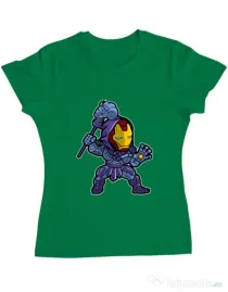 Tricou ADLER dama Iron Skeletor Verde mediu