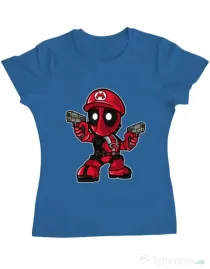 Tricou ADLER dama Mario Deadpool Albastru azuriu