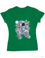 Tricou ADLER dama Astronaut Ice Cream Verde mediu