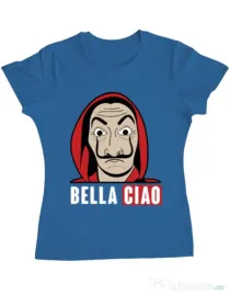 Tricou ADLER dama Bella ciao Albastru azuriu