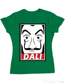 Tricou ADLER dama Dali mask Verde mediu