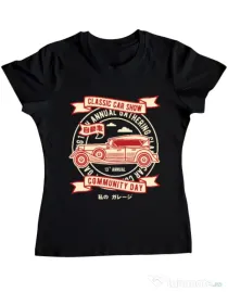 Tricou ADLER dama Classic Car Show Negru
