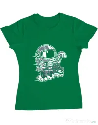 Tricou ADLER dama Space Racer Verde mediu