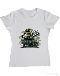 Tricou ADLER dama War Tank Alb