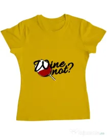 Tricou ADLER dama Wine not Galben