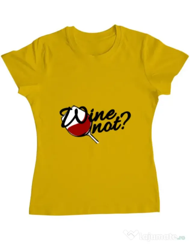 Tricou ADLER dama Wine not Galben