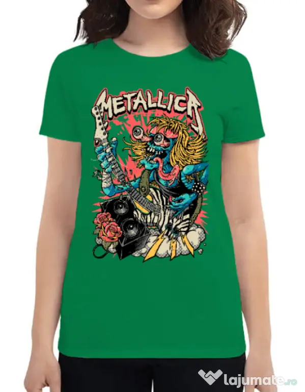 Tricou ADLER dama Heavy Guitar Verde mediu
