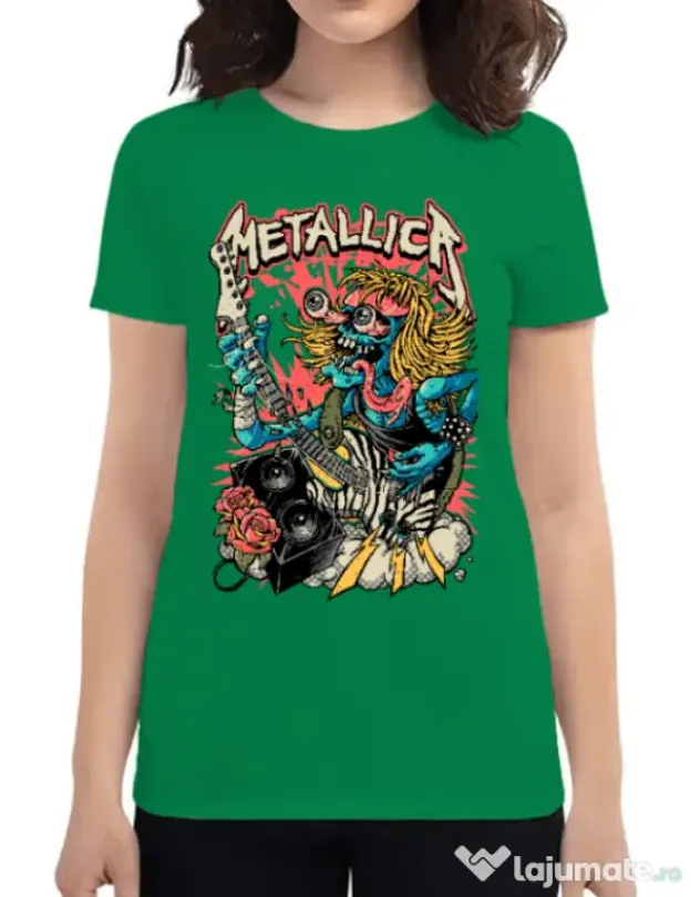Tricou ADLER dama Heavy Guitar Verde mediu
