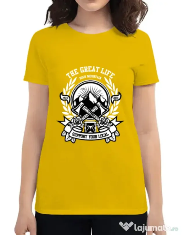 Tricou ADLER dama Axe Galben