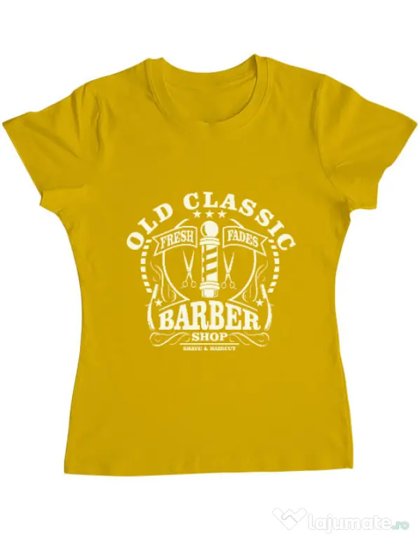 Tricou ADLER dama Old Classic Barber Galben