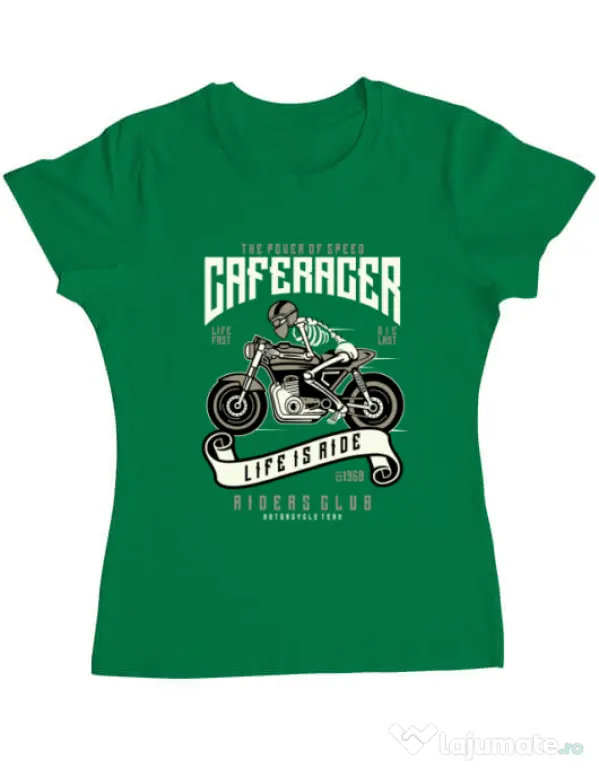 Tricou ADLER dama Speed of Caferacer Verde mediu