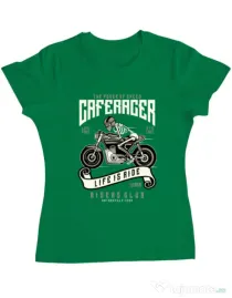 Tricou ADLER dama Speed of Caferacer Verde mediu