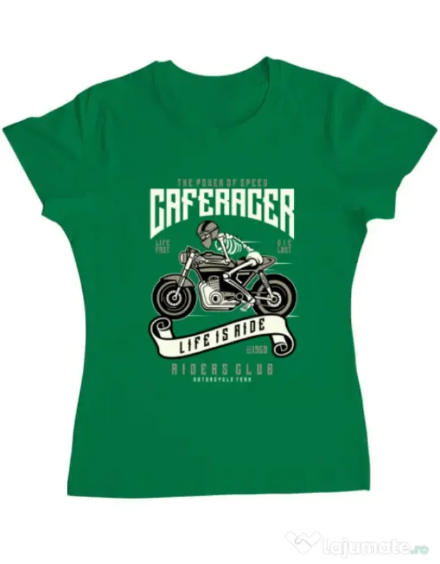 Tricou ADLER dama Speed of Caferacer Verde mediu