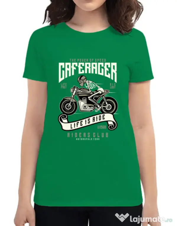 Tricou ADLER dama Speed of Caferacer Verde mediu