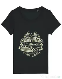 Tricou STANLEY STELLA dama Rockabilly Hotrod Negru