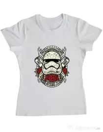 Tricou ADLER dama Sugar Skull Trooper Alb