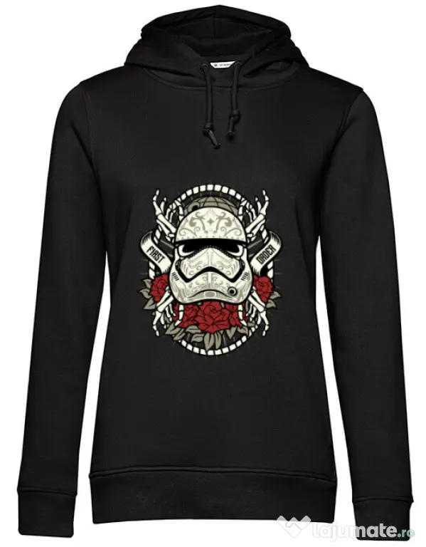 Hoodie dama cu gluga Sugar Skull Trooper Negru