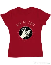 Tricou ADLER dama Key Of Life Rosu