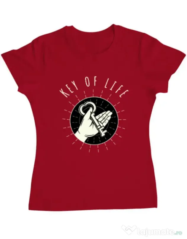 Tricou ADLER dama Key Of Life Rosu