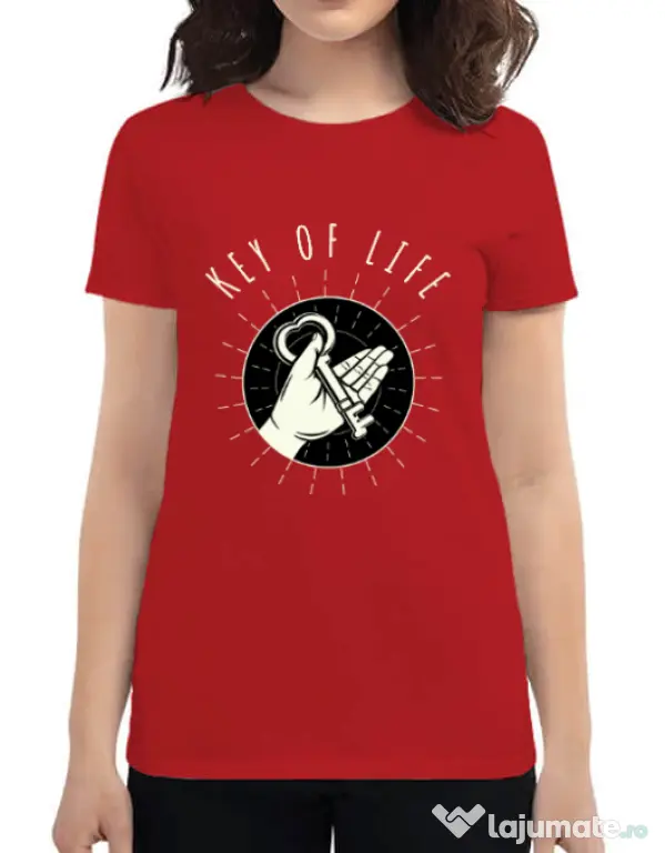 Tricou ADLER dama Key Of Life Rosu